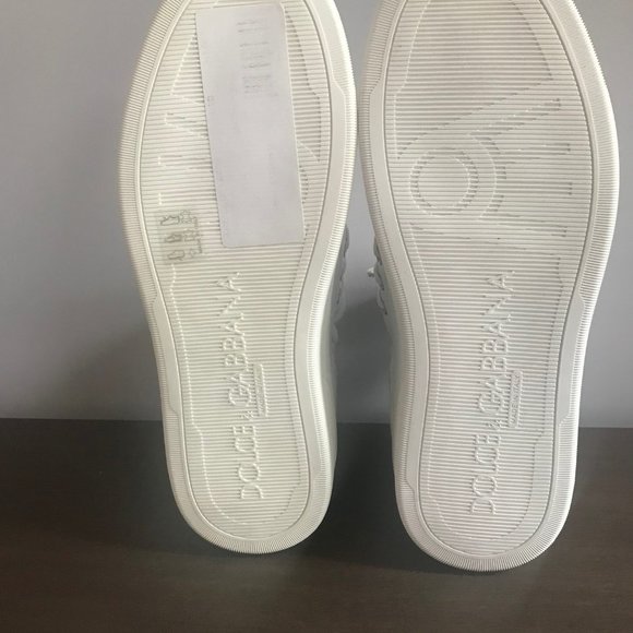 White Dolce & Gabbana Man's Hi-top Sneakers